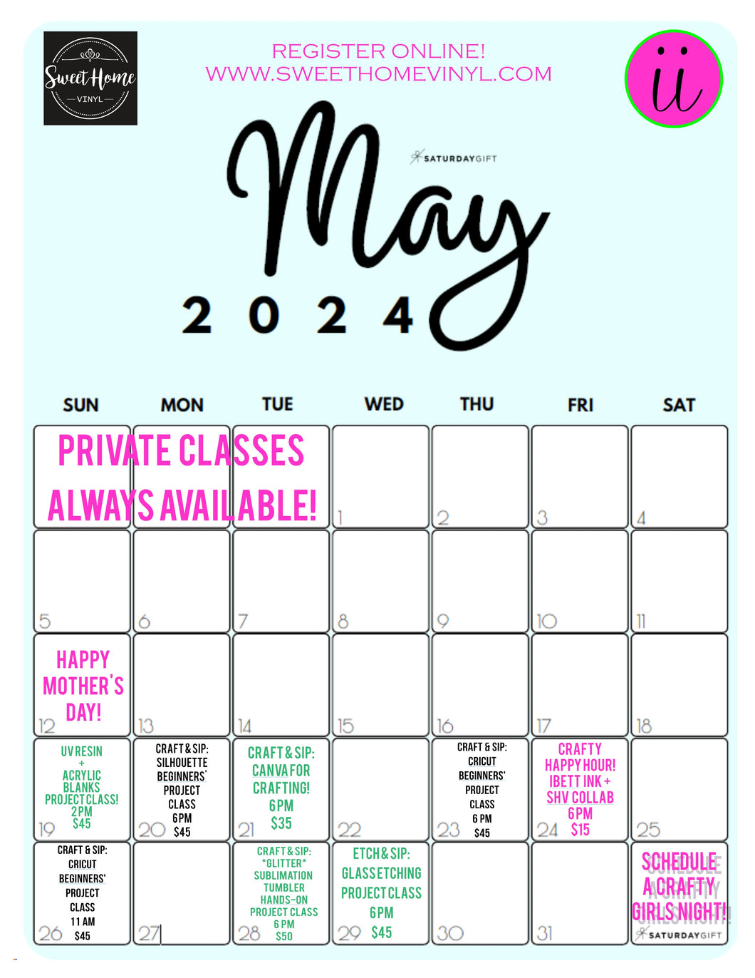 CALENDAR OF EVENTS: MAY 2024