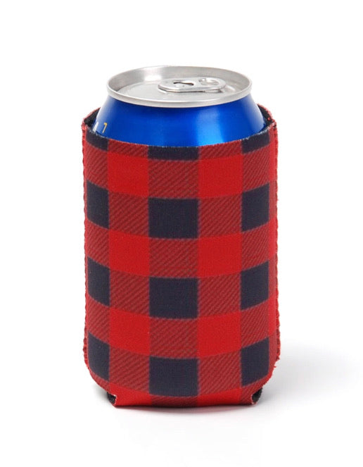Neoprene Red Buffalo Plaid Can Cooler - LAST CHANCE SALE!