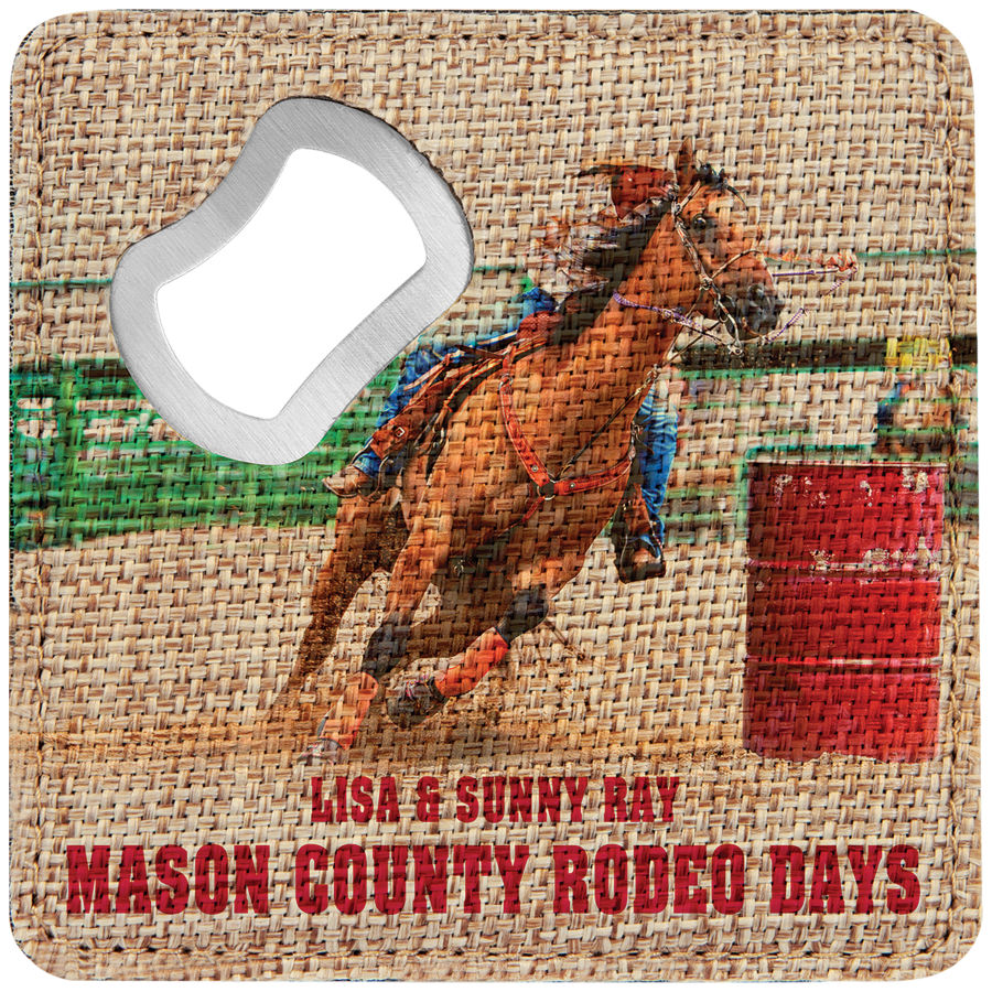 Burlap Bottle Opener/Coaster (4” square) Blanks for Sublimation