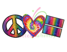 PEACE, LOVE & EVERYTHING - HTV Transfers (11.75" wide) - Ready to Press!