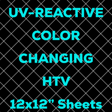 UV Reactive Color Changing HTV (12x12" actual size) - SALE!