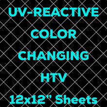 UV Reactive Color Changing HTV (12x12" actual size) - LAST CHANCE SALE!