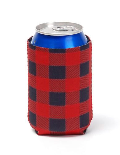 Neoprene Red Buffalo Plaid Can Cooler - LAST CHANCE SALE!