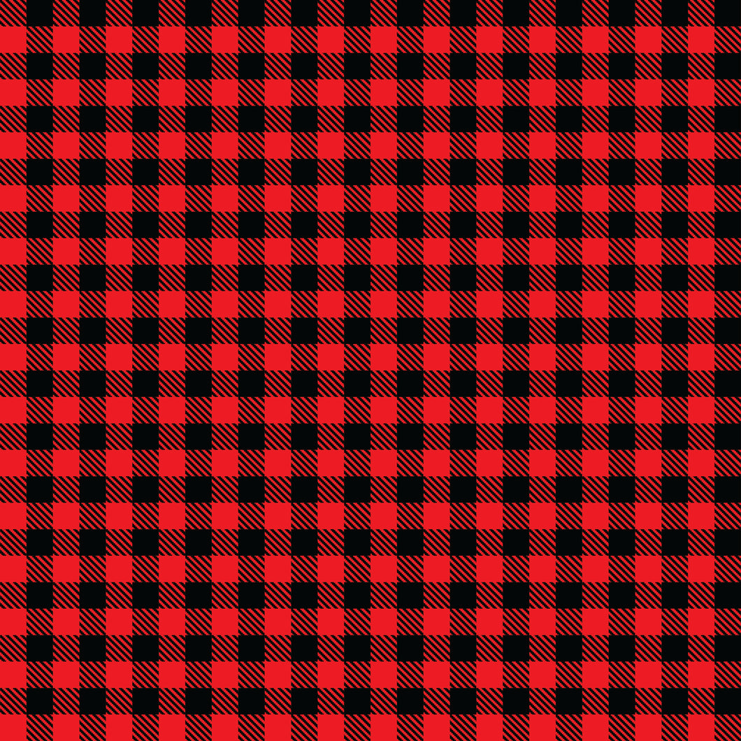 18 x 12 Buffalo Plaid HTV Red Black Check Printed Heat Transfer Vinyl Craft  Pattern Sheet